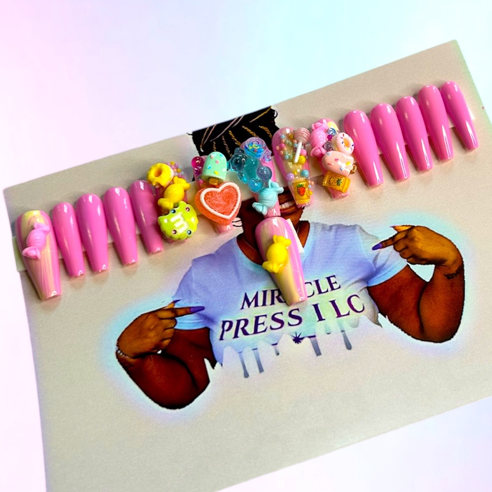 Check out our hand-made candy press-on nails!